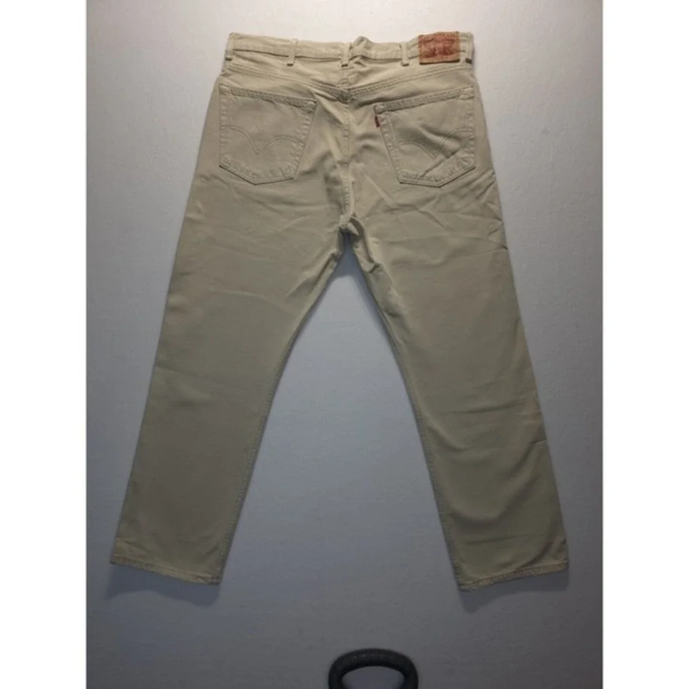 Levi's 505 Regular Fit Jeans Mens 40x30‎ Khaki Tan Denim Cotton Straight Leg